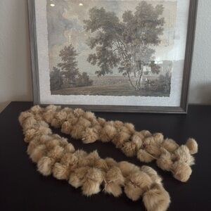 Elegant Tan rabbit Fur Wrap